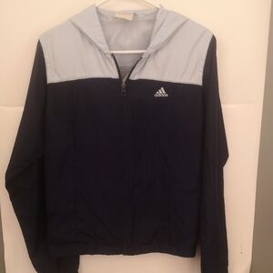 Adidas Men's Dark Blue and Light Gray Windbreaker